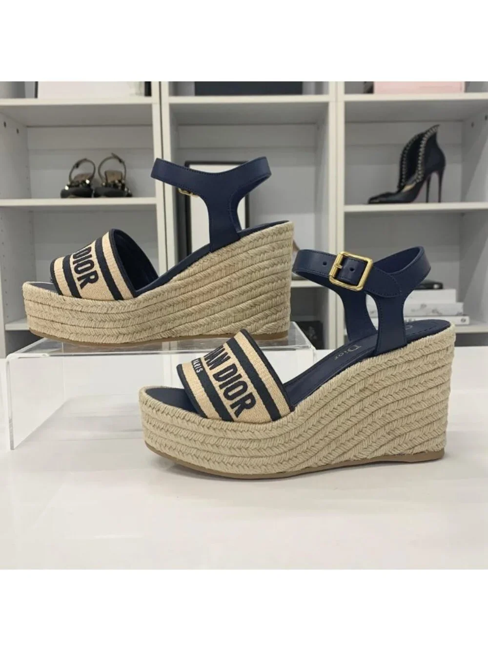 Dior Dway Embroidered Logo Sandals - Picture 2 of 10